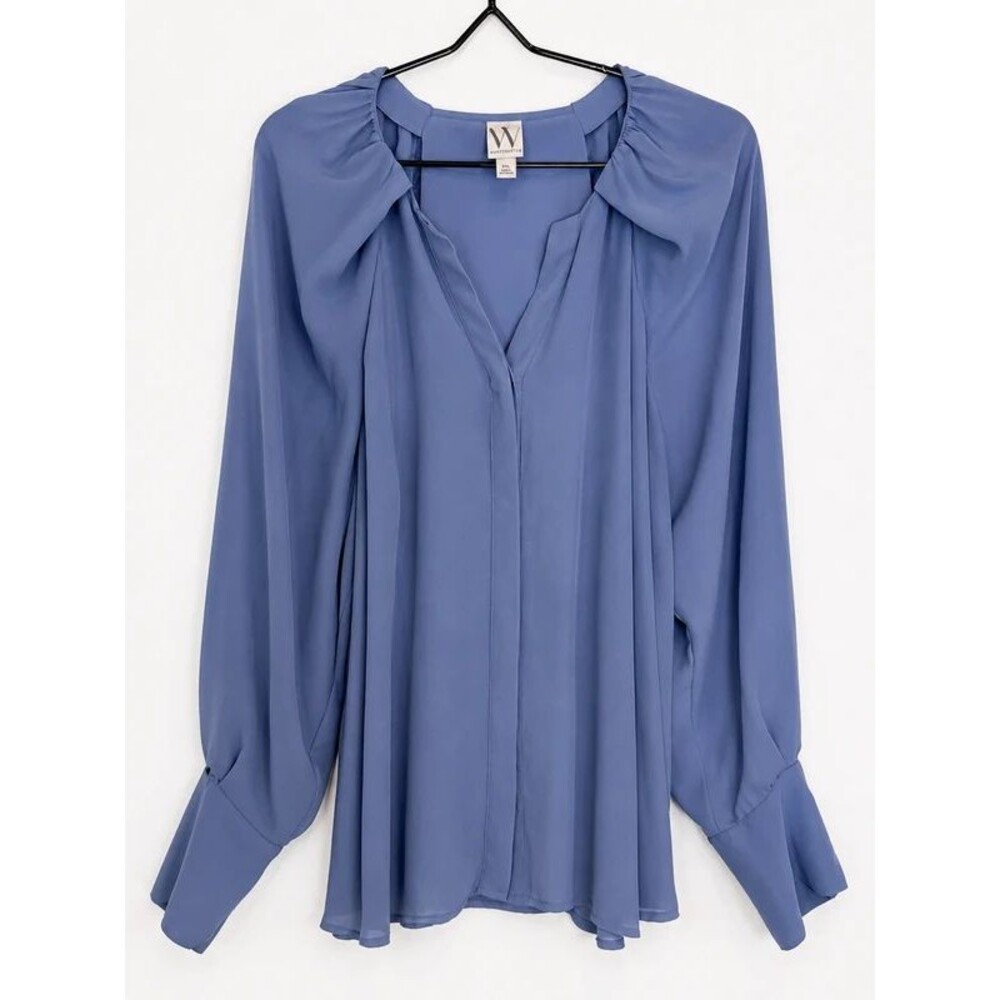 Worthington Periwinkle Draped Blouse | Size XXL